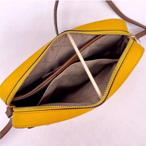 Michael Kors Yellow and Brown Crossbody Bag